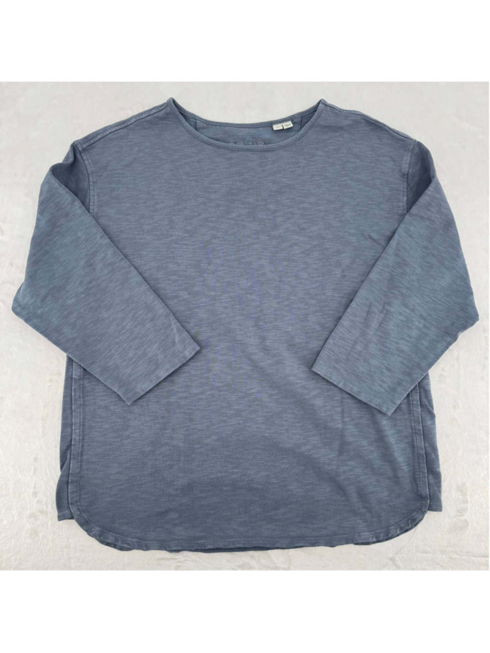 Orvis Blue Gray Slub Cotton Sweatshirt Comfy Casual Athleisure Cottage Medium